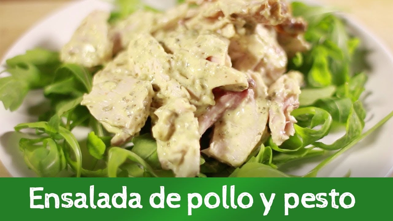 ENSALADA de POLLO y PESTO, receta RÁPIDA y SENCILLA