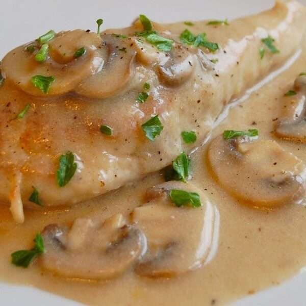 Receta de pechugas a la crema de champiñón
