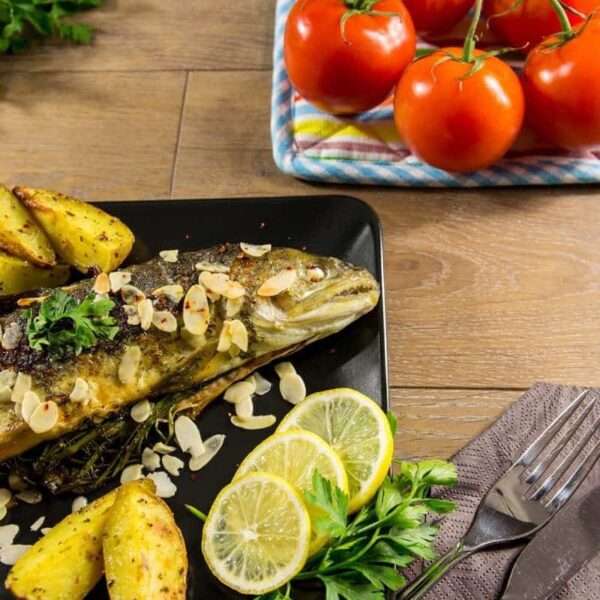 Truchas rellenas de almendras al horno: receta paso a paso