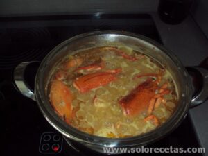 receta paso a paso Arroz con Bogavante