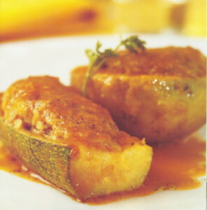 Calabacines y patatas rellenos