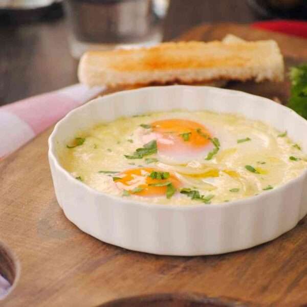 Receta de huevos al plato