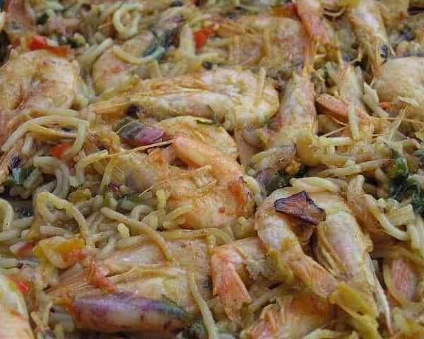 Receta de fideuá con gambas