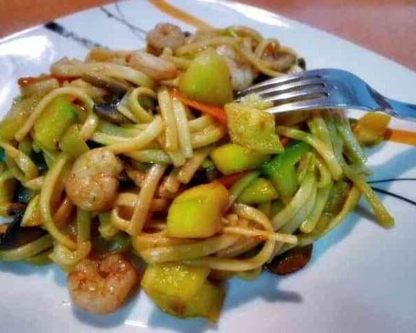 Receta de tallarines fritos con gambas