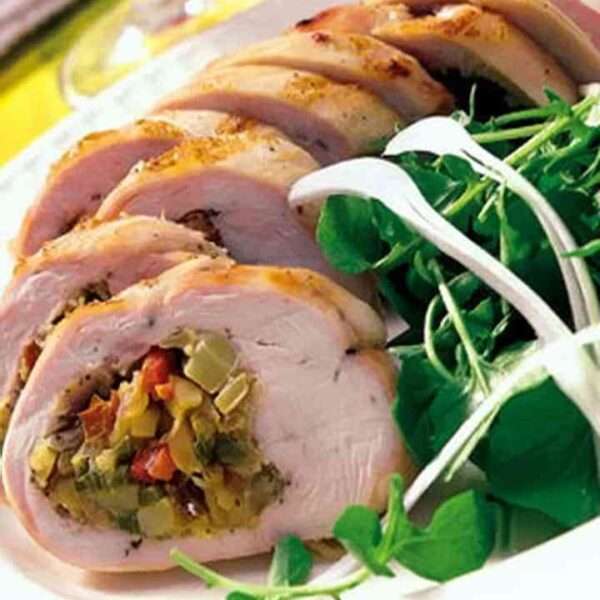 Pechugas de pavo rellenas de verdura