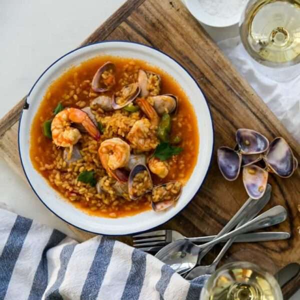 arroz caldoso con almejas