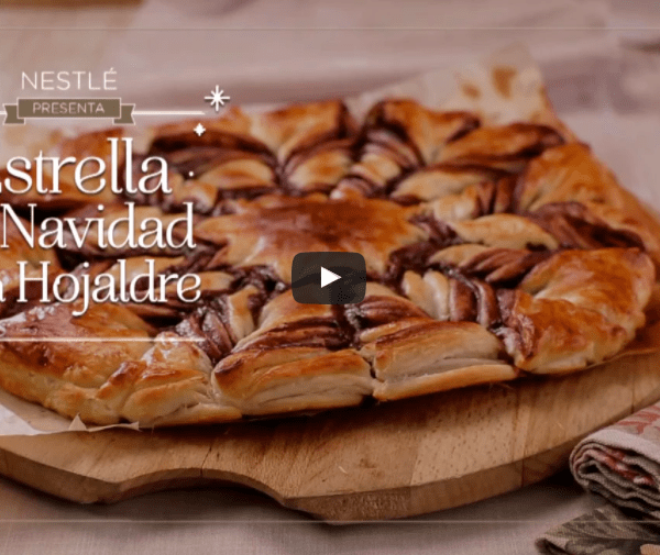 Estrella de Navidad con chocolate y hojaldre