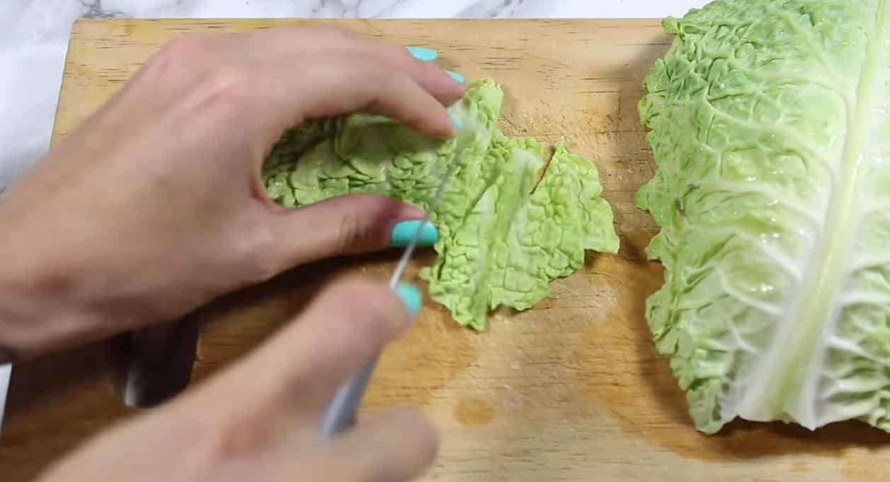 patatas al horno con repollo cortar el repollo