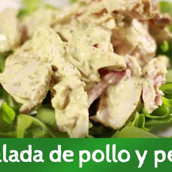 Ensalada de pollo y pesto, receta rápida y saludable