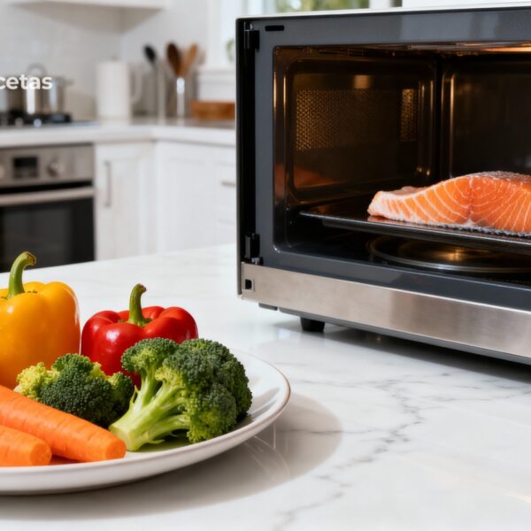 “Salmón + verduras al micro en 3 minutos”: cena exprés cuando no tienes ganas de cocinar