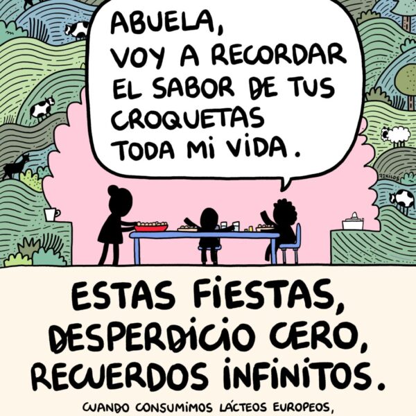 Celebrar unas fiestas sostenibles: el sector lácteo dice ‘no’ al desperdicio