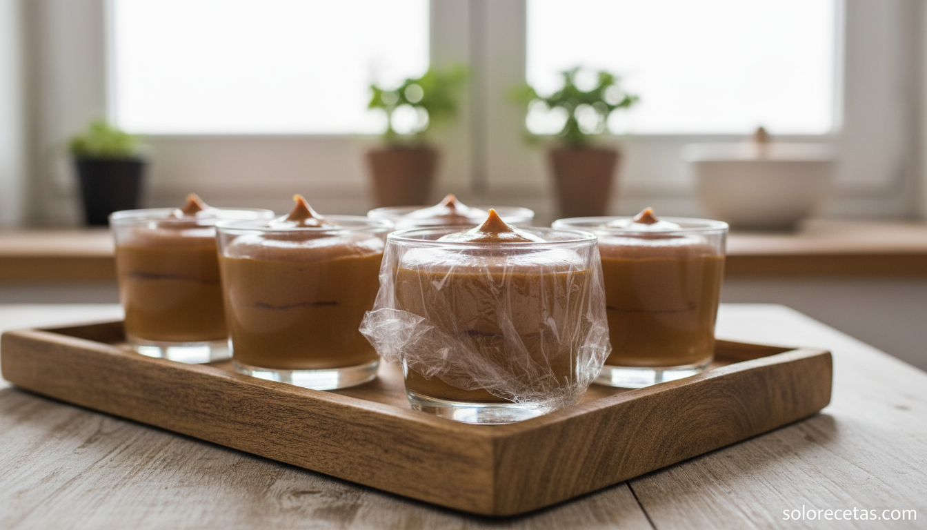 Copas individuales de dulce de leche condensada listas para refrigerar