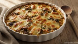 Cordero con nueces al horno con queso manchego gratinado