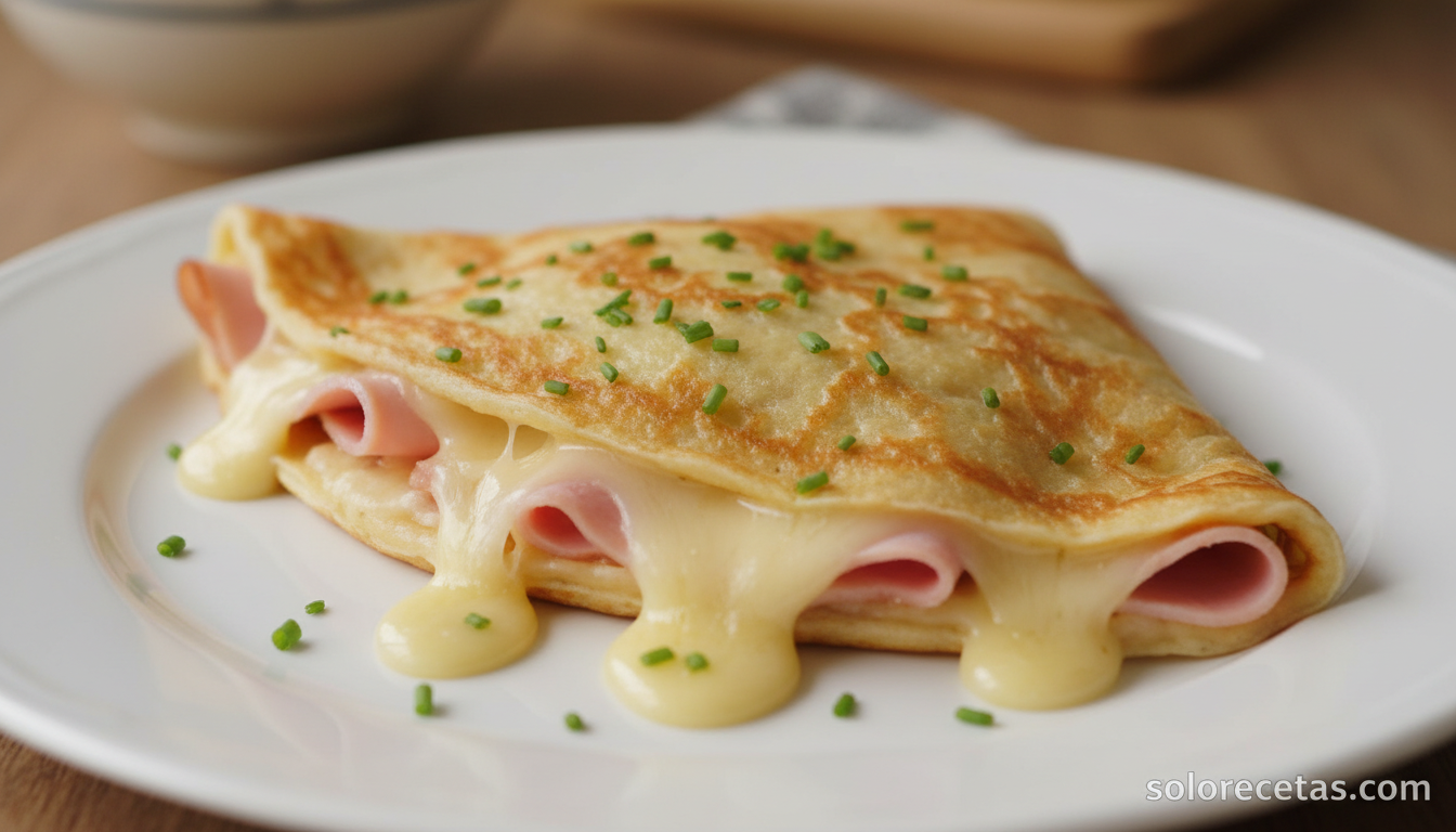 Crepes salados caseros: receta de masa básica y rellenos 2 Crepe salado relleno de jamón cocido y queso emmental fundido