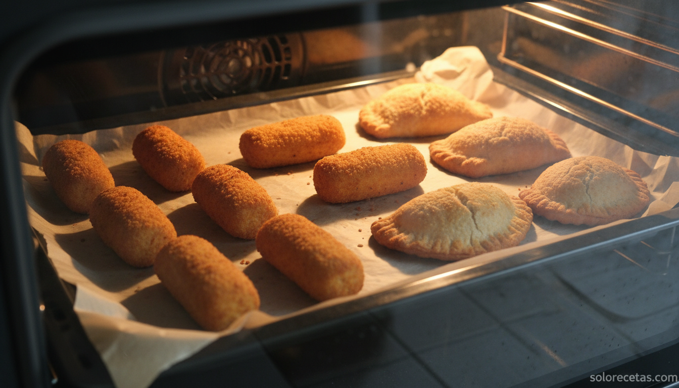 Croquetas caseras horneadas en vez de fritas para ahorrar aceite