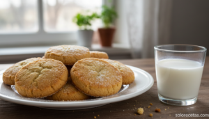 Galletas de mantequilla caseras recien horneadas sobre plato blanco