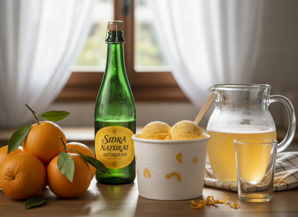Cóctel de sidra con naranja: receta refrescante con helado 1 Ingredientes para preparar cóctel de sidra con naranja: botella de sidra, naranjas y helado de sorbete