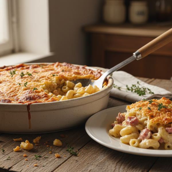 Macarrones a la catalana gratinados al horno con queso dorado