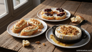 Tapas de queso brie: con almendras, mermelada y al horno con nueces