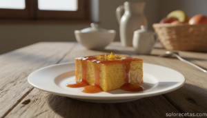 Tocino de naranja casero con almíbar dorado y ralladura de naranja