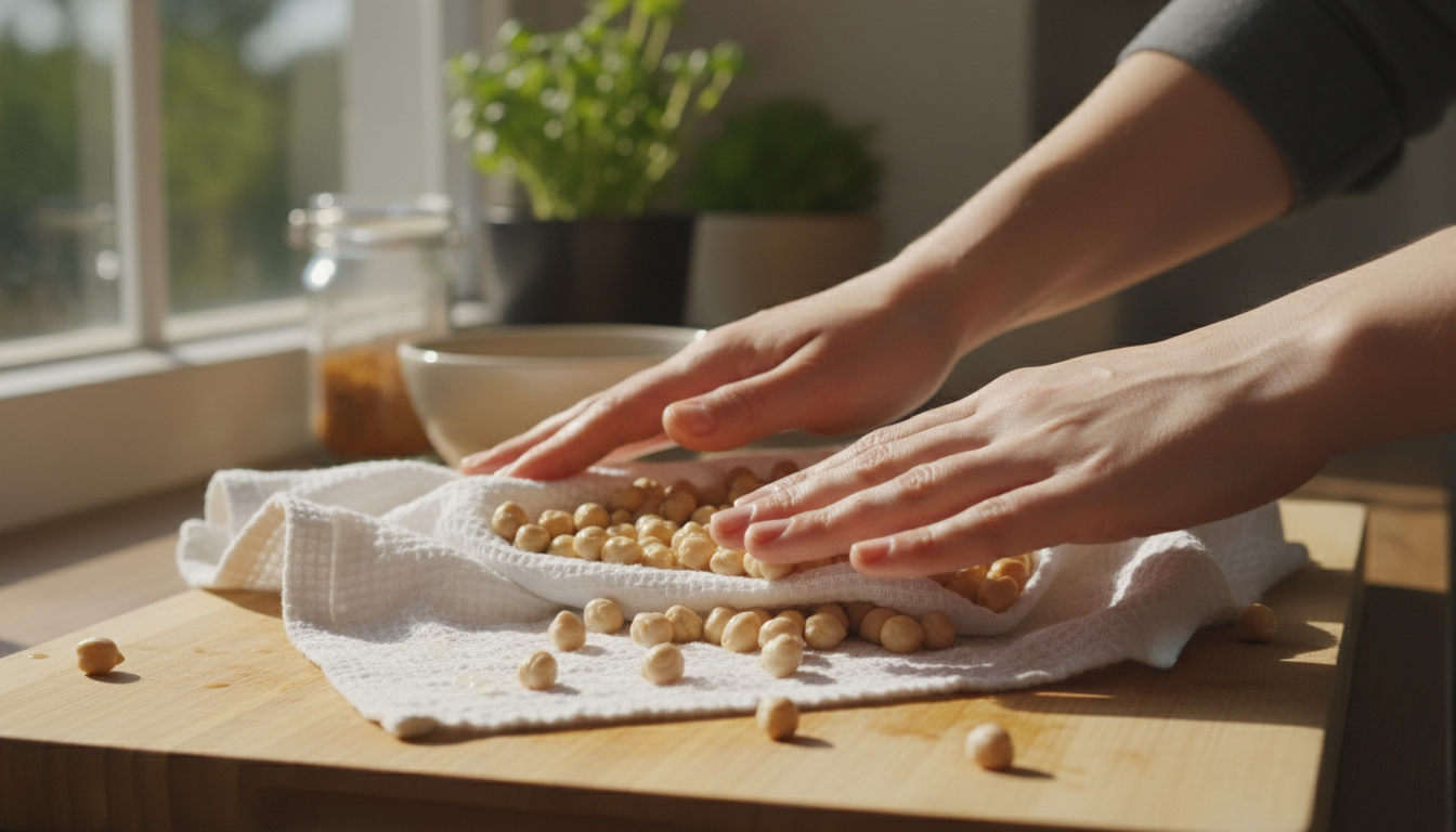 Garbanzos fritos crujientes: receta con todos los trucos 1 Secar los garbanzos remojados antes de freírlos