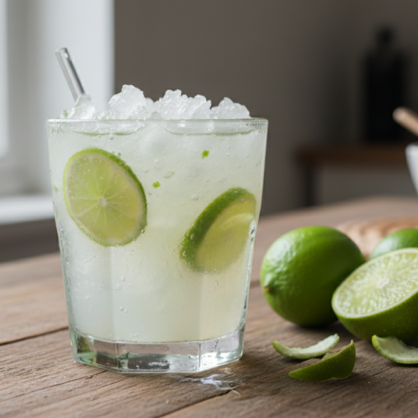 Caipirinha clásica con cachaça y limas frescas