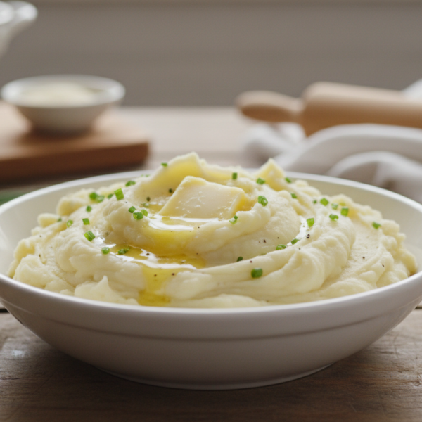 Puré de patatas casero cremoso con mantequilla