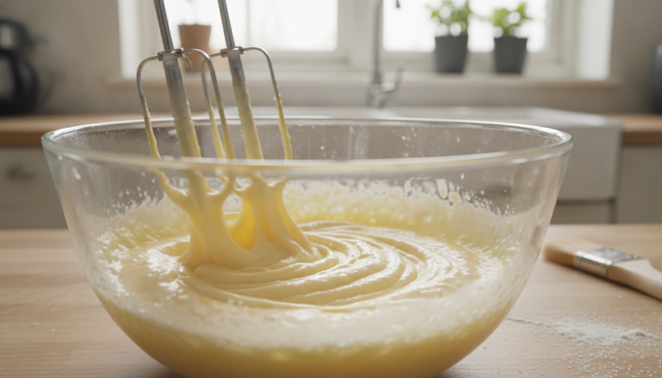 Espumilla casera: receta de crema de yemas con azúcar 1 Batiendo yemas con azúcar hasta obtener una mezcla pálida y esponjosa