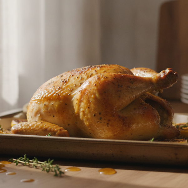 Pollo a la miel y mostaza al horno, dorado y jugoso