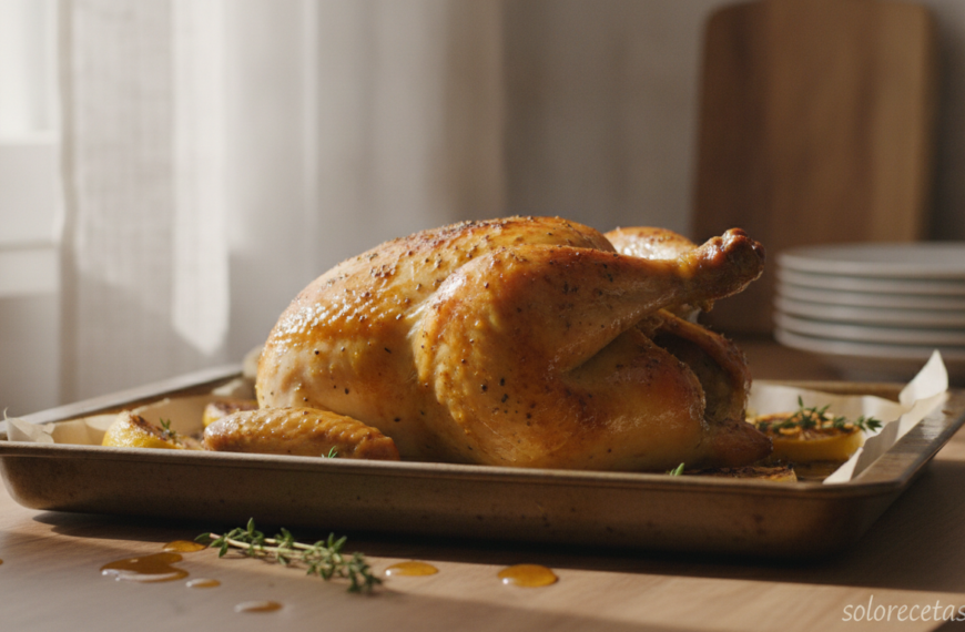 Pollo a la miel y mostaza al horno, dorado y jugoso