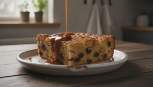 Pudin de pan casero con caramelo liquido