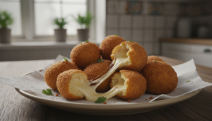 Albóndigas de queso fritas recién hechas