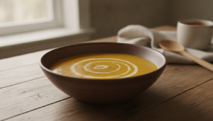 Sopa de calabaza cremosa con nuez moscada