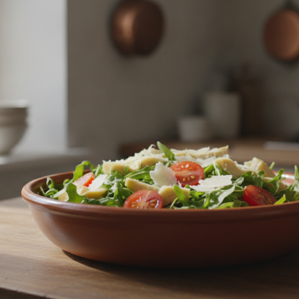 Ensalada de rucula y alcachofas con parmesano