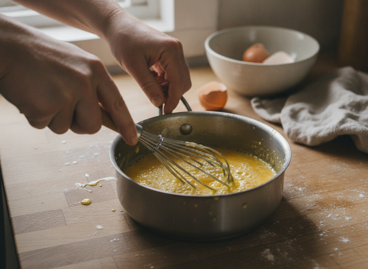 Huevos con salsa holandesa y jamón: receta clásica de brunch 1 Preparando la salsa holandesa casera
