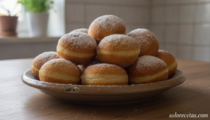 Bombolinis caseros espolvoreados con azúcar