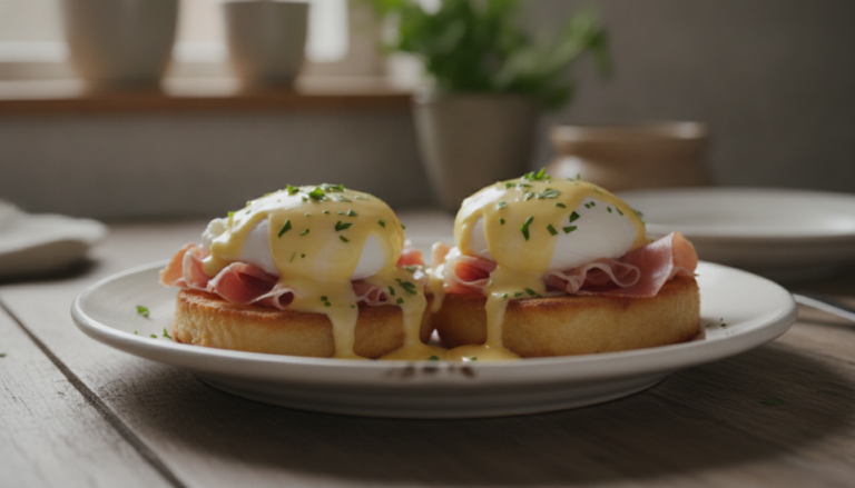Home Elementor 6 Huevos con salsa holandesa y jamón sobre pan frito