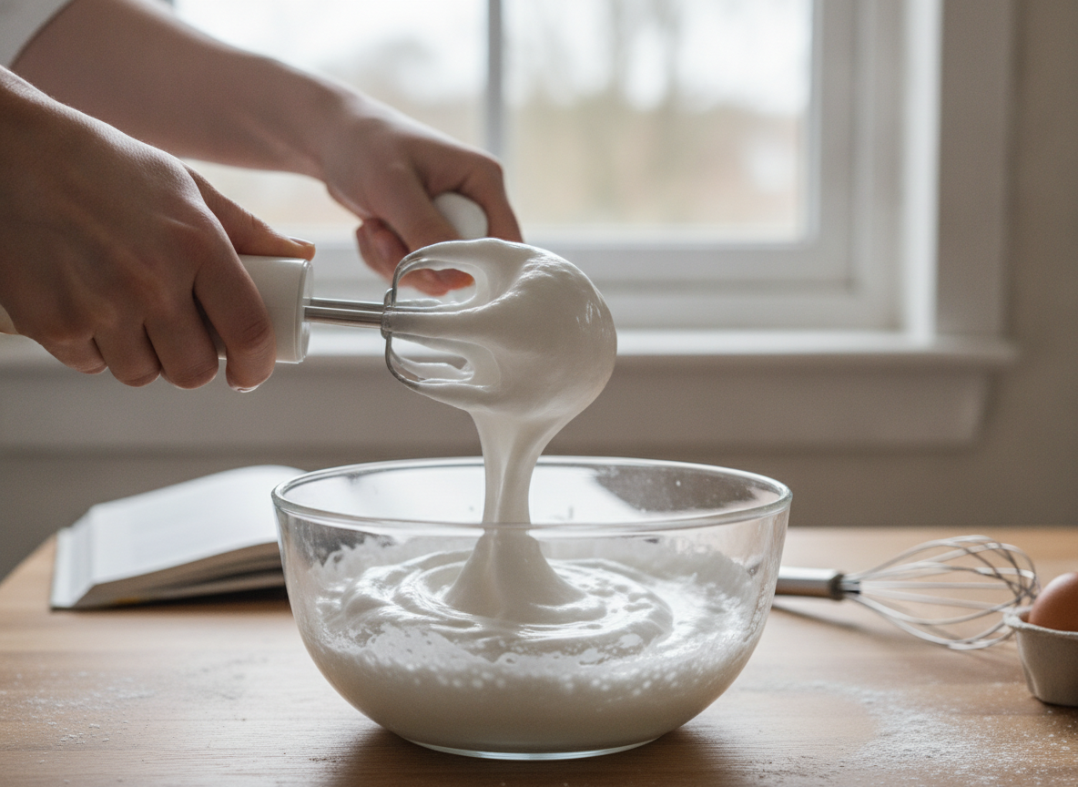 Espuma de kiwi ligera con yogur 1 Claras de huevo montadas a punto de nieve firme