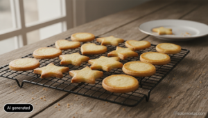 Galletas de mantequilla caseras recién horneadas en formas variadas