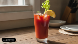 Bloody Mary con Tabasco servido en vaso alto con apio y limón