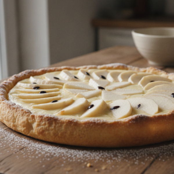 Tarta de chirimoya casera con nata y azucar