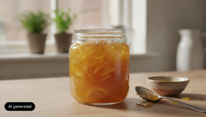 Tarro de mermelada de limon casera