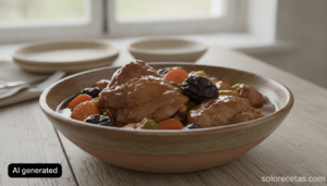 Muslos de pavo estofados con ciruelas pasas en salsa
